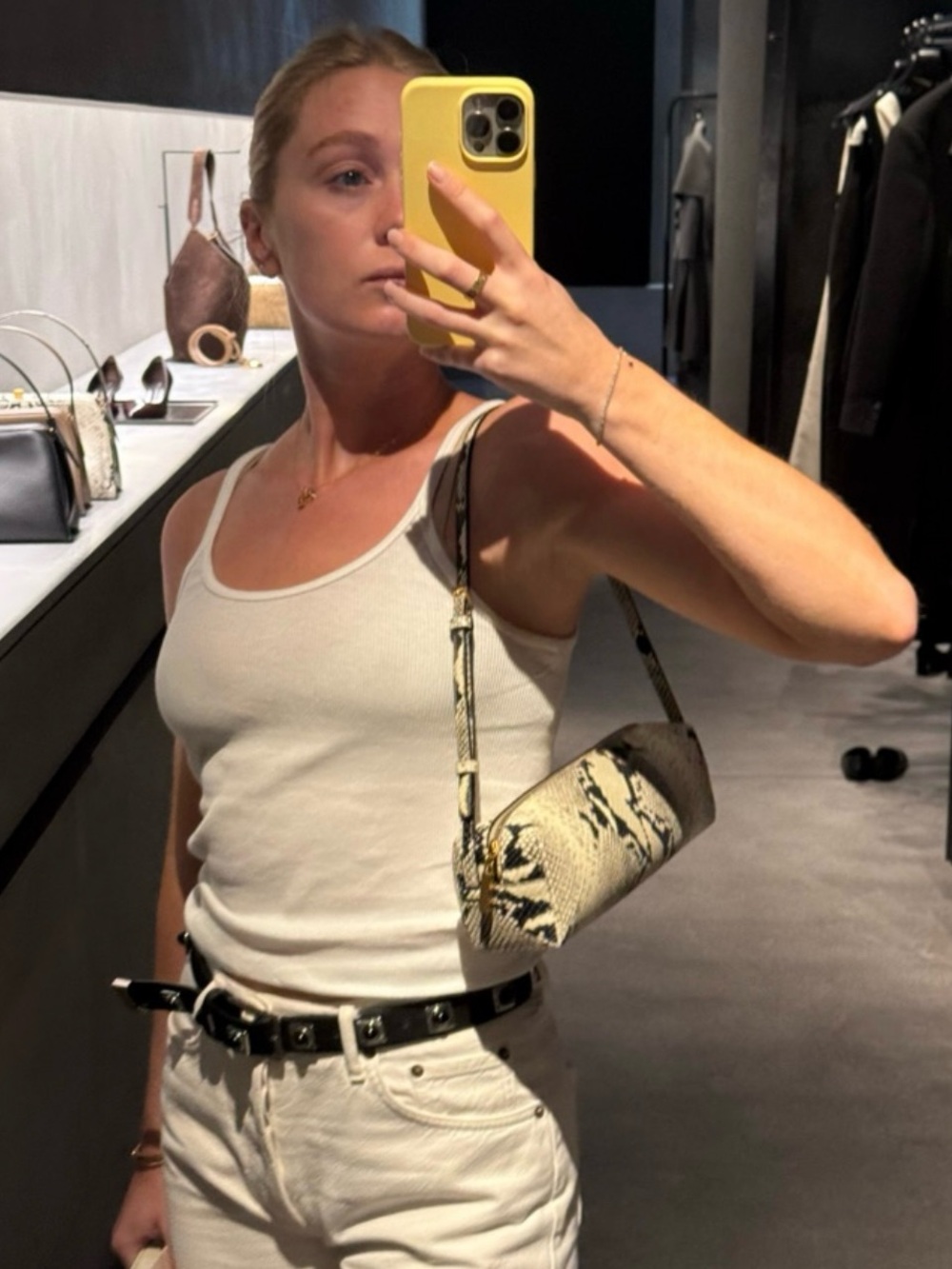 KHAITE Kye Snake Effect Shoulder Bag